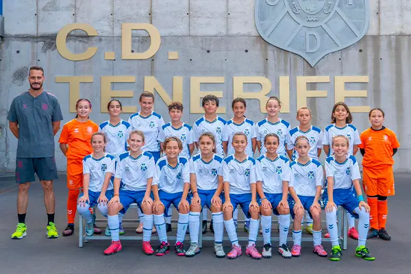 Foto oficial del equipo Alevín del CD Tenerife Femenino